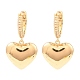 Brass with Cubic Zirconia Dangle Hoop Earrings EJEW-G362-02KCG-1