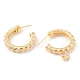 Plastic Pearl Beaded Ring Stud Earrings EJEW-C060-01G-2