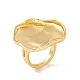 Oval Brass Open Cuff Finger Ring Enamel Settings KK-G428-03G-3