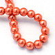 Baking Painted Pearlized Glass Pearl Round Bead Strands HY-Q003-4mm-38-4