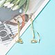 Lotus Flower Brass Chandelier Earrings Set for Girl Women EJEW-JE04631-3