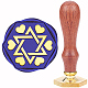 CRASPIRE Heart Wax Seal Stamp Star of David 40mm Hexagon Sealing Wax Stamps Retro Wood Stamp Removable Brass Head for Wedding Invitations Envelopes Halloween Christmas Thanksgiving Gift Packing AJEW-WH0375-0003-1