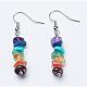 Natural & Synthetic Mixed Gemstone Dangle Earrings EJEW-JE02291-1