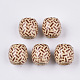 Printed Natural Wood Large Hole Beads WOOD-R251-01H-LF-1