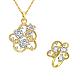 Brass Cubic Zirconia Bridal Party Jewelry Sets SJEW-BB18183-G-1