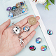 SUNNYCLUE 1 Box 12 Styles Tree Owl Pattern Snap Button Office Lanyard Bulk Stainless Steel Lanyards for ID Badges School ID Badge Lanyard Holder Lanyard Breakaway Jewellery Pendant Clips 30 inches DIY-SC0020-01F-3