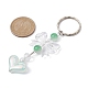Coeur acrylique avec porte-clés bowknot KEYC-JKC00612-02-2