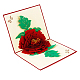 3dはポップアップ牡丹の花のグリーティングカードは、あなたのカードに感謝します  レッド  15.5x13cm DIY-N0001-029R-1