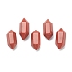 Faceted No Hole Natural Red Jasper Beads G-K034-20mm-10-1