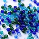 Perles de verre craquelé peintes DGLA-X0006-4mm-01-2