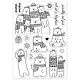 GLOBLELAND Christmas Bear in Scarf Clear Stamps Gift Heart Star Snowflake Blessing Words Silicone Clear Stamp Seals for Cards Making DIY Scrapbooking Photo Journal Album Decoration DIY-WH0167-56-1091-8
