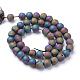 Chapelets de perles en agate de géode naturelle druzy électrolytique X-G-R345-8mm-59-2