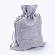 ポリエステル模造黄麻布包装袋巾着袋  グレー  13.5x9.5cm X-ABAG-R004-14x10cm-09-1