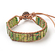 Bracelets perlés en cordon de jaspe avec régalite naturelle / jaspe impérial / sédiment marin BJEW-E351-03B-1