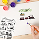 GLOBLELAND Happy Forest Traveling Clear Stamps Mountain Tree House Train Silicone Clear Stamp Seals for Cards Making DIY Scrapbooking Photo Journal Album Decoration DIY-WH0167-56-941-2