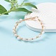 Bracelet de perles tressées en pierre de lune blanche naturelle BJEW-JB07997-01-2