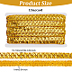 OLYCRAFT 14Yards Flat Round Plastic Paillette Gold Sequin Elastic Trim 2 Rows Sequin Ribbon Trim Sparkle Metallic Polyester Ribbon Garment Accessories for Sewing Craft Dress Embellishment OCOR-WH0082-04B-2