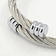 Alla moda 304 braccialetti in acciaio inox BJEW-L076-02-2