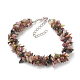 Colliers et bracelets en perles de tourmaline naturels SJEW-Q034-01-3