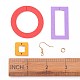 DIYダングルピアスジュエリー  木のリンク  真鍮のピアスフックと丸カン  正方形&リング&長方形  ミックスカラー DIY-JP0003-52-4