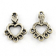 Tibetan Style Heart Alloy Chandelier Components TIBE-Q041-004-FF-1