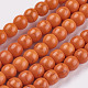 1 прядь окрашенных в оранжевый красный цвет круглых синтетических бирюзовых бусин X-TURQ-G106-6mm-02G-1