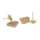 Heart Sparkling Cubic Zirconia Dangle Stud Earrings for Girl Women EJEW-H126-01G-2