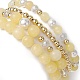4 Uds. Conjunto de pulseras elásticas de perlas de concha y jade de topacio natural de 4 estilos BJEW-JB10049-5
