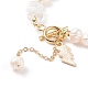 Chips de pierre mélangées naturelles et bracelet de perles avec breloques de boulon d'éclairage en émail BJEW-JB08332-M-6
