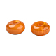 樹脂ビーズ  模造琥珀  フラットラウンド  ダークオレンジ  8x4.5mm  穴：1.6~1.8mm RESI-N034-02-K02-3