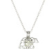 Halskette mit Bärenkäfig-Anhänger aus Legierung mit synthetischem Leuchtstein LUMI-PW0001-014P-A-3