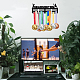 Espositore da parete con porta medaglie in ferro a tema sportivo ODIS-WH0021-541-7