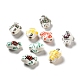Handmade Printed Porcelain Beads PORC-F005-03-1