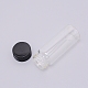ガラス瓶  プラスチック製ネジカバー付き  コラム  ブラック  2.75x7.5cm  容量：30ml（1.01液量オンス） CON-WH0080-09A-2