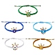5 pièces 5 couleurs grand bracelet de perles tressées mauvais œil BJEW-SZ0002-36-1