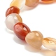 Dyed Natural Carnelian(Dyed) Nuggets Beads Stretch Bracelet BJEW-JB07145-01-4
