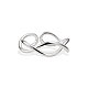 Classic 925 Sterling Silver Intertwined Criss Cross Cuff Rings JR29A-2