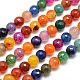 Dyed Natural Agate Faceted Round Beads Strands G-E268-34-1