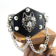 Punk Rock Style Cowhide Leather Wolf Head Bracelets BJEW-O088-14-3