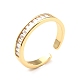 Открытое кольцо-манжета из прозрачного кубического циркония для женщин RJEW-C018-01G-4