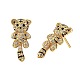 Tiger Chinese Zodiac Cubic Zirconia Stud Earrings EJEW-SZ0001-78-1
