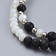 Electroplate Glass Beads Stretch Bracelet Sets BJEW-JB04388-02-3