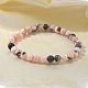 Bracciali elasticizzati con perle di diaspro naturale zebra&nbsp;BJEW-K212-A-035-4