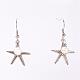 Boucles d'oreilles pendantes en alliage rétro étoiles de mer / étoiles de mer pour femmes EJEW-PJE687-1