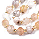 Natürliche Kirschblüte Achat Perlen Stränge G-T131-80-3