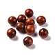 Perles de palissandre naturel, non teint, ronde, rouge foncé, 15mm, Trou: 1.8mm