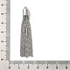 真鍮ベネチアンチェーンタッセルペンダント  プラチナ  55x6.5mm  穴：1.8mm KK-K276-02P-3