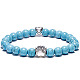 Stretch-Armbänder aus synthetischen türkisfarbenen Perlen für Damen und Herren XZ2326-1-1