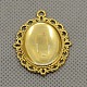 Alloy Pendant Blank Setting with Glass Cabochon PALLOY-D256-AG-RS-2