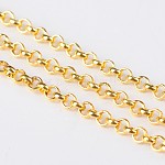 Iron Rolo Chains, Belcher Chain, Unwelded, Cadmium Free & Nickel Free & Lead Free, Golden, 2.5x1mm, about 328.08 Feet(100m)/roll